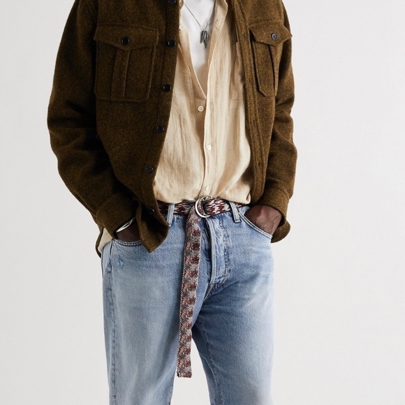 Isabel Marant knitted cotton balknit belt in burgundy - Picture 5 of 6